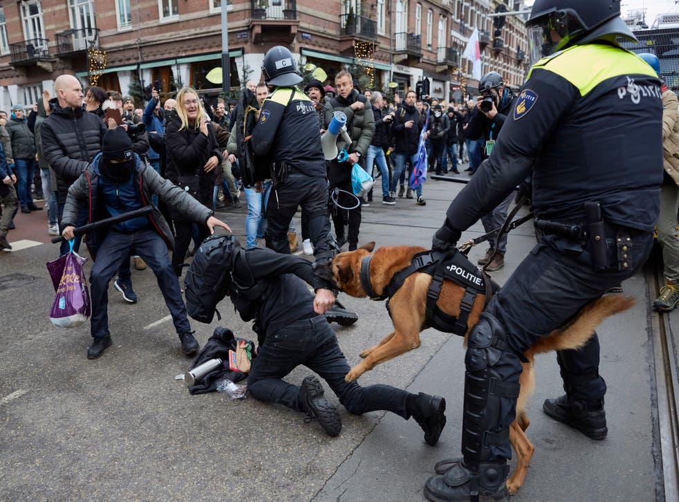 Horrible police violence at anti Corona Measures protest in Amsterdam (January 2, 2022)